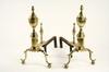 Appraisal: ANDIRONS - Pair of Federal period brass andirons with acorn