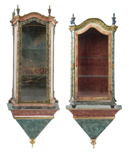 Appraisal: Sale Lot Two Portuguese Faux Marble Painted and Partial Gilt