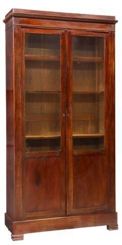 Appraisal: French Louis Philippe period mahogany bookcase mid th c with