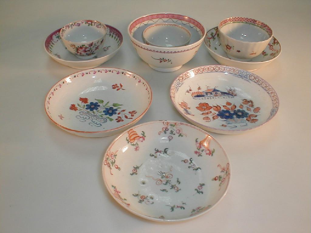 Appraisal: A quantity of Newhall teaware comprising saucers three tea bowls