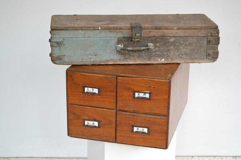 Appraisal: AN EARLY TH CENTURY OAK FOUR DRAWER FILING CABINET AND