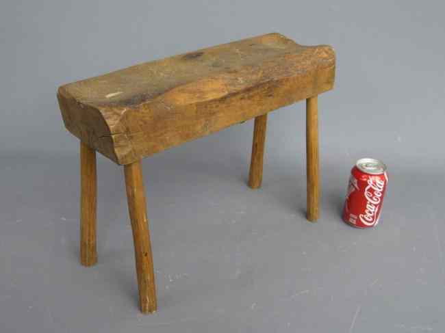 Appraisal: Primitive peg leg bench '' W '' Ht