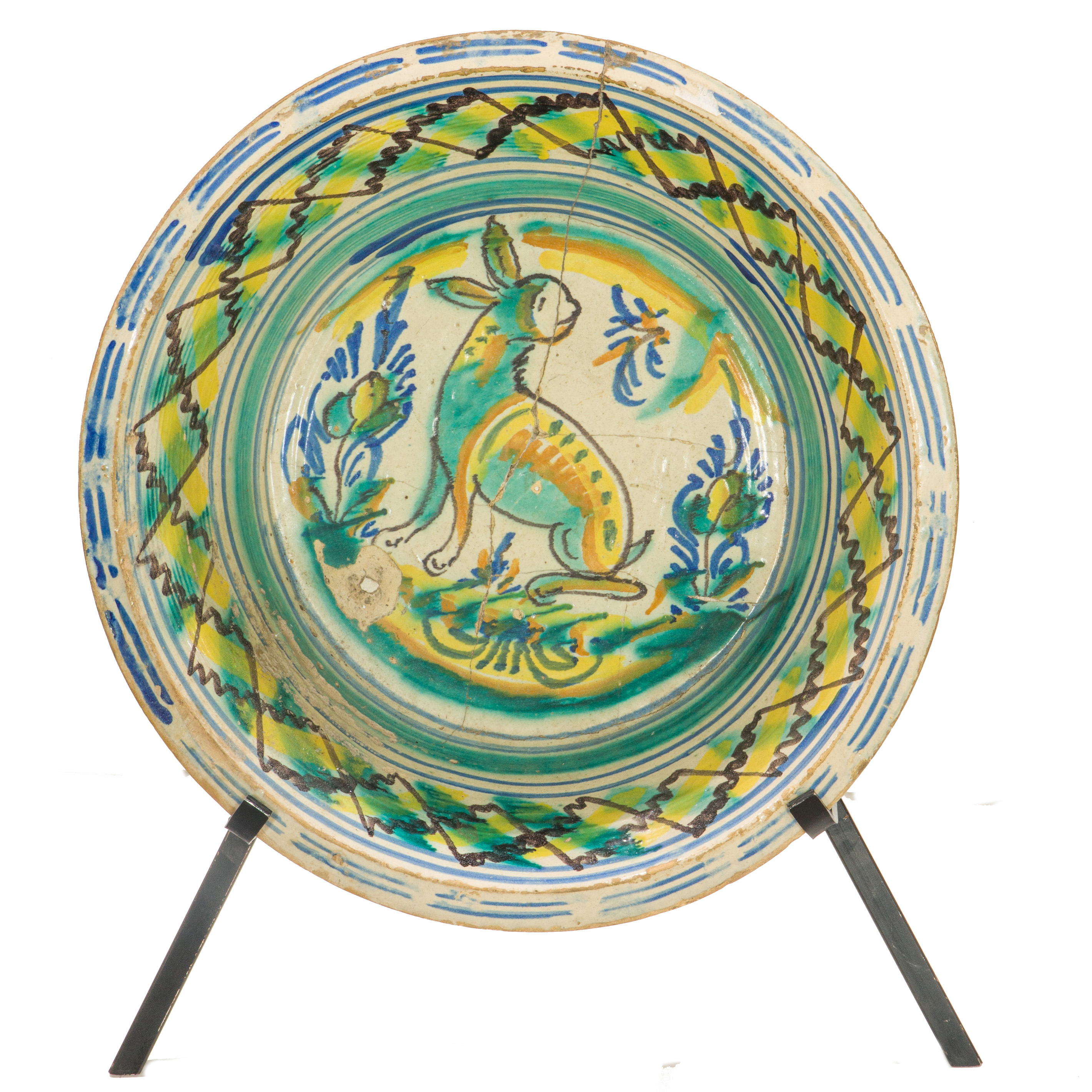 Appraisal: SPANISH TRIANA MAJOLICA BASIN OR LEBRILLO A large Spanish Triana