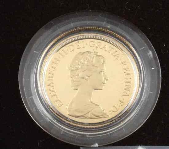 Appraisal: A gold proof sovereign in case with certificate Estimate -