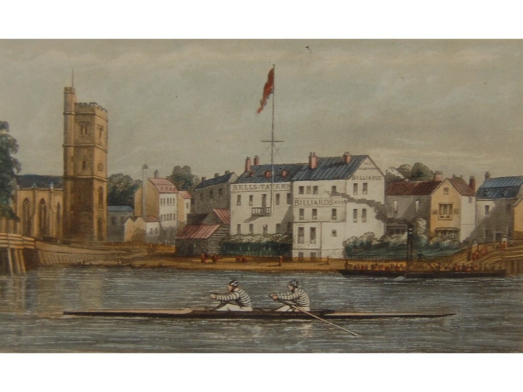 Appraisal: Set of three coloured rowing prints on the Thames at