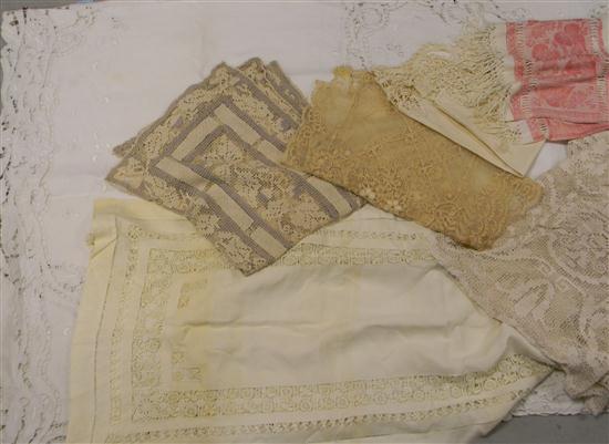 Appraisal: Assorted linens including six linen tablecloths largest one '' l