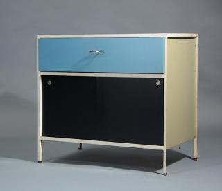 Appraisal: George Nelson steel frame cabinet by Herman Miller George Nelson