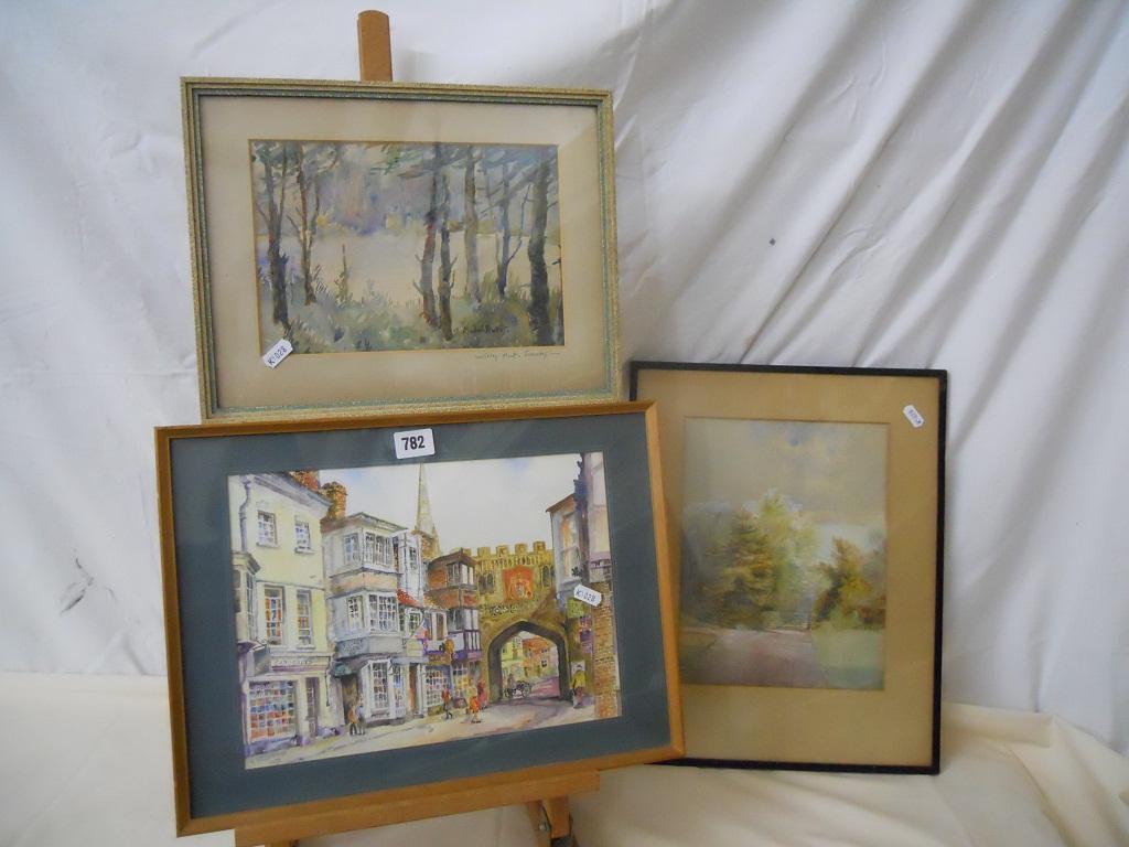 Appraisal: A collection of three th century watercolours including a study