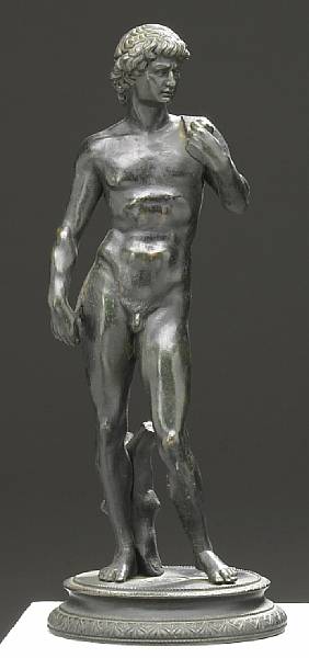 Appraisal: An Italian patinated bronze figure of David after the model