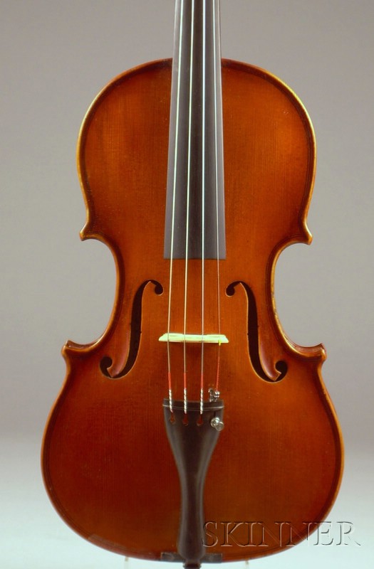 Appraisal: Modern Violin labeled RODOLFO PARALUPI length of two-piece back in