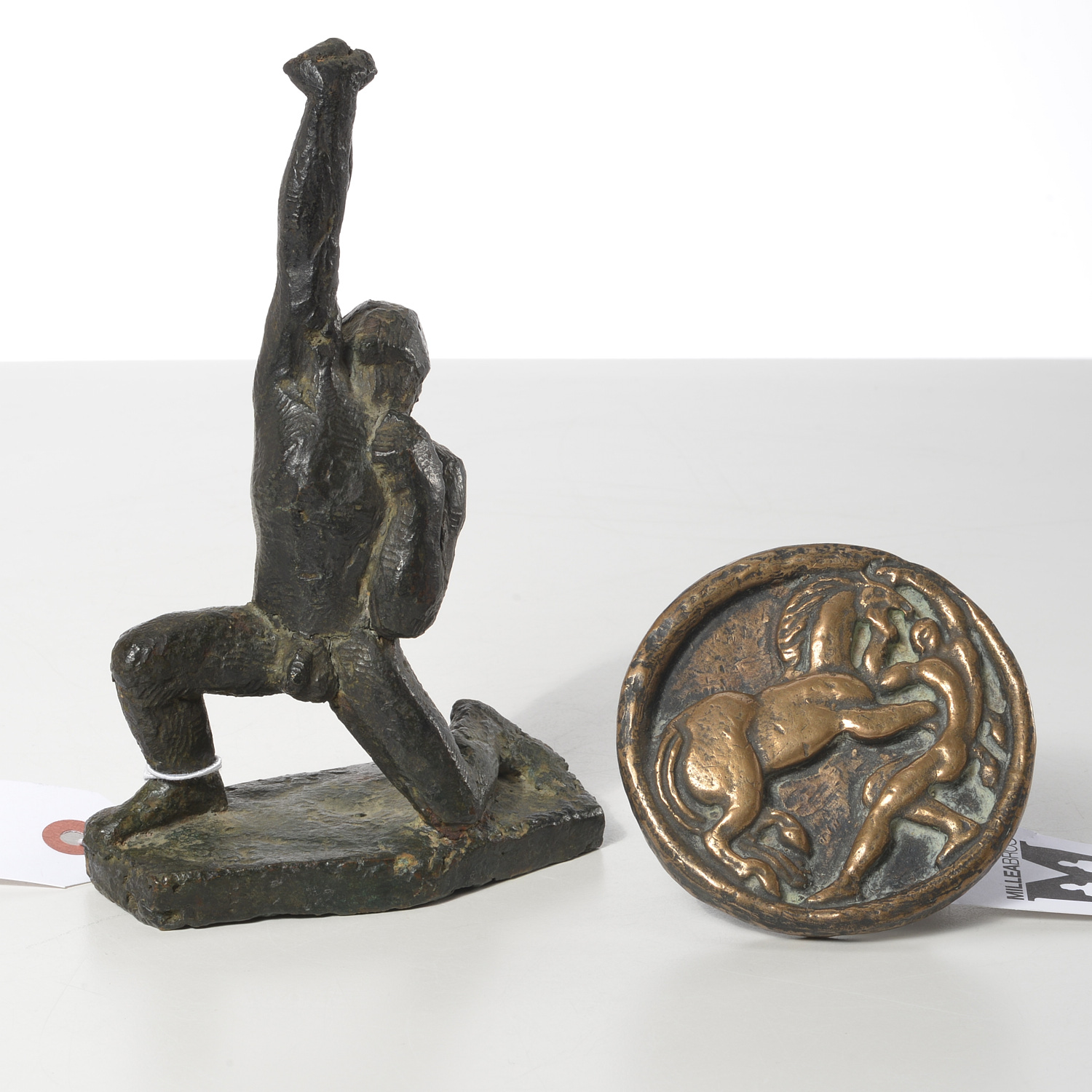 Appraisal: GERMAN EXPRESSIONIST SCHOOL BRONZES German Expressionist School th c Kneeling