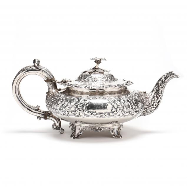 Appraisal: WILLIAM IV SILVER TEAPOT Mark of Joseph Angell I London