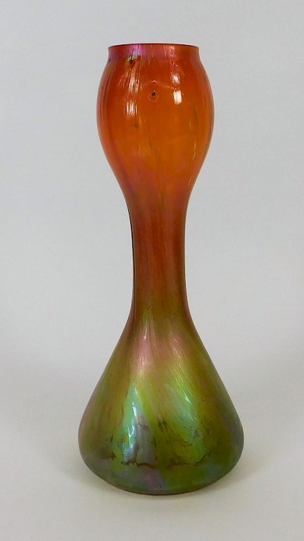 Appraisal: Rindskopf Grenada Hyacinth Bohemian Art Glass Vase Bohemia th Century