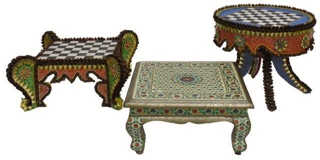 Appraisal: lot of Diminutive Folk Art games and other tables comprising