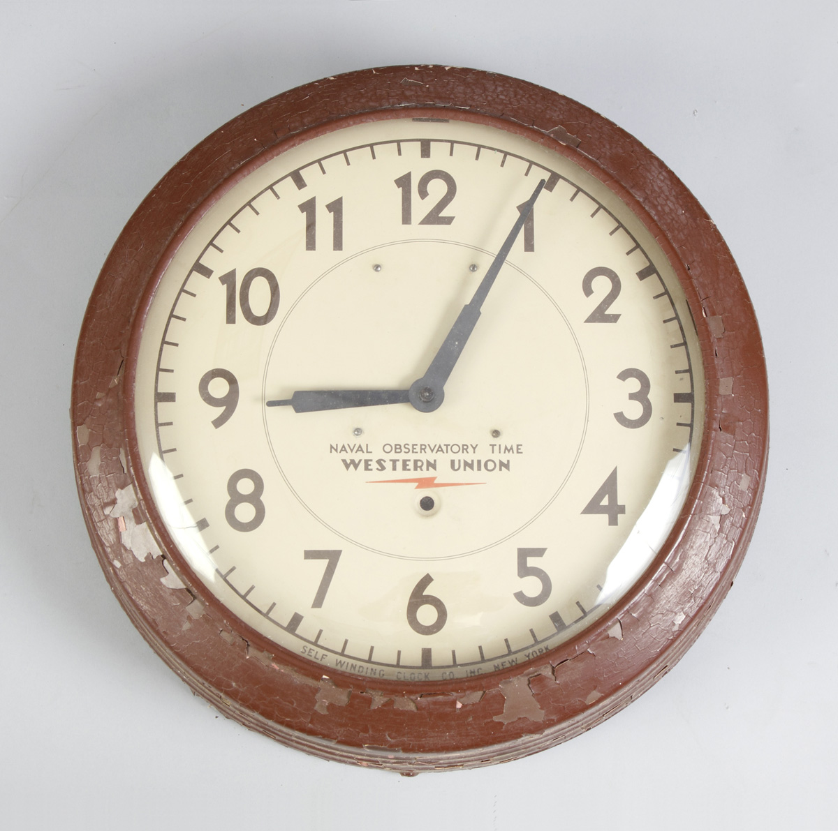 Appraisal: Naval Observatory Time Western Union Electric Wall Clock Self Winding