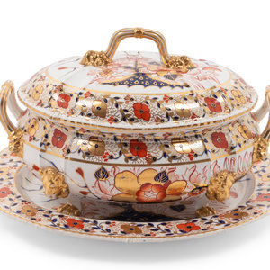 Appraisal: A Derby Porcelain Covered Tureen and Underplate Circa Indian Tree