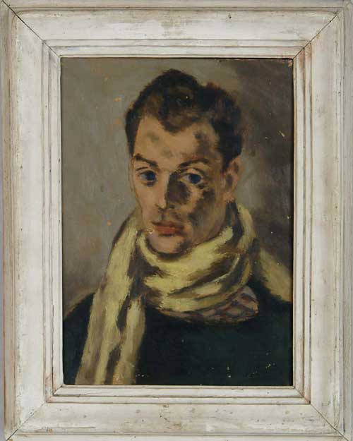 Appraisal: UNSIGNED American th Century PORTRAIT OF A MAN WITH YELLOW