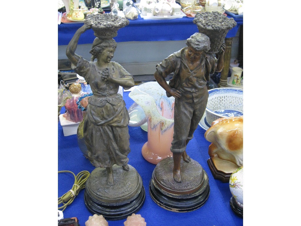 Appraisal: Pair of Spelter figures after Rousseau