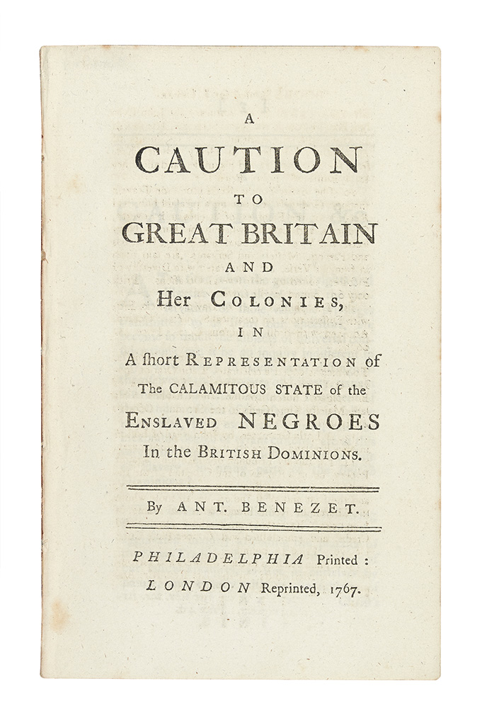 Appraisal: BENEZET ANTHONY A Caution to Great Britain and Her Colonies