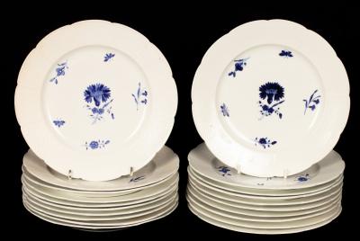 Appraisal: Twenty Tournai porcelain plates circa painted in blue with central