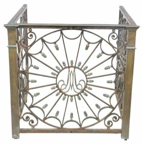 Appraisal: Architectural French ecclesiastical iron and bronze altar pulpit railing th