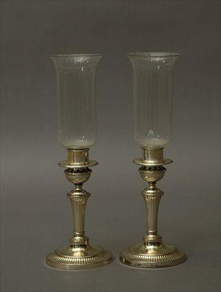 Appraisal: Pair of English Silver-Plated Fluid Lamps