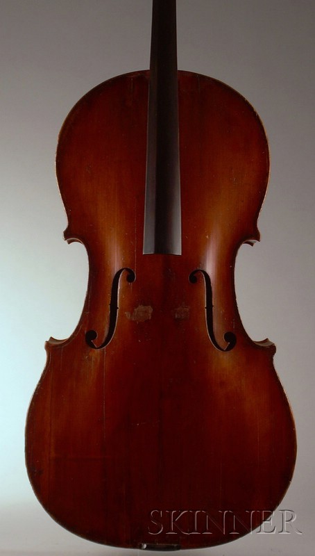 Appraisal: Violoncello c bearing the repair label REPAIRED BY RC SUNDE