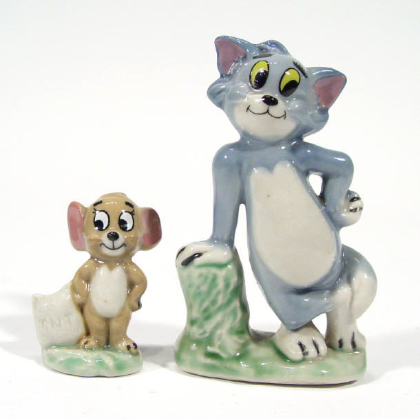 Appraisal: Hand painted Wade Tom and Jerry figures cm high