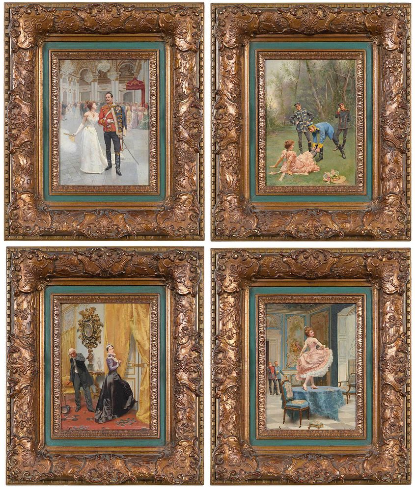 Appraisal: Oreste Cortazzo Italian - Four scenes from the life of