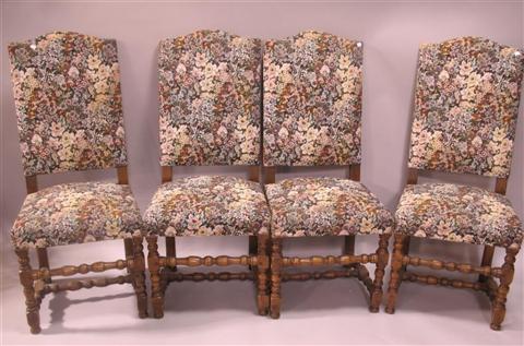 Appraisal: SET OF FOUR WILLIAM AND MARY STYLE CHAIRS th century