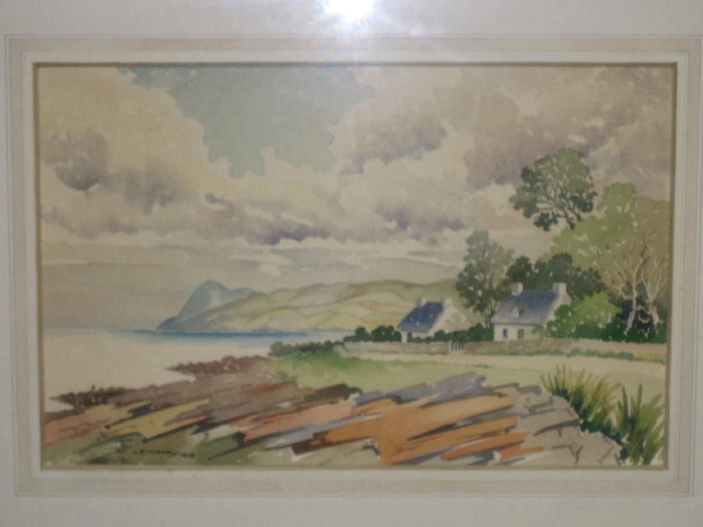 Appraisal: D LEITCH watercolour 'Foreshore Corrie Arran' signed and dated