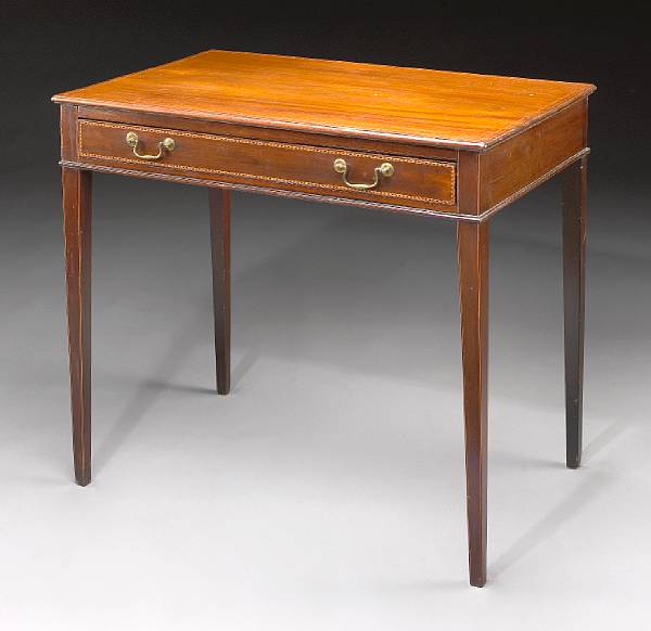 Appraisal: A George III inlaid mahogany side table circa The rectangular