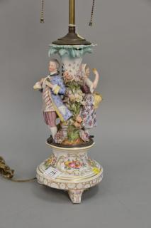 Appraisal: German porcelain figural table lamp figure ht in total ht