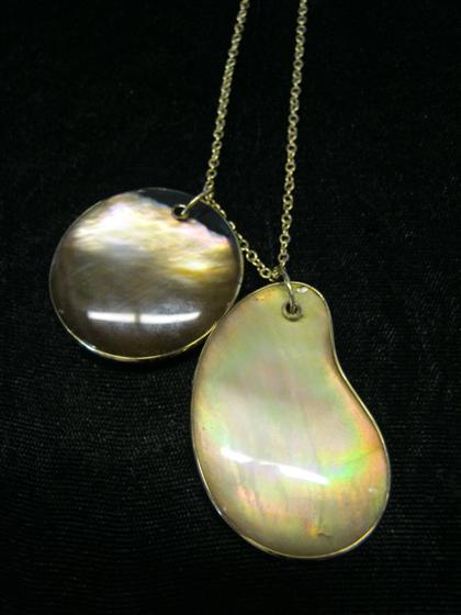 Appraisal: karat yellow gold and agate necklace IppolitaTwo large agate pendants