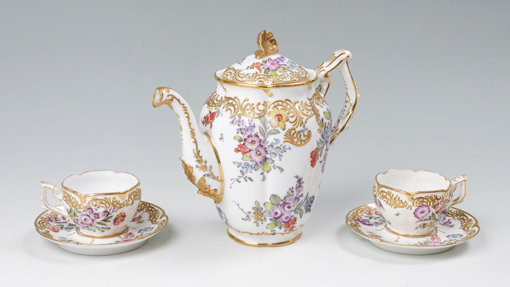 Appraisal: PIECE SEVRES STYLE TEA SET Comprising - Teacups - Saucers