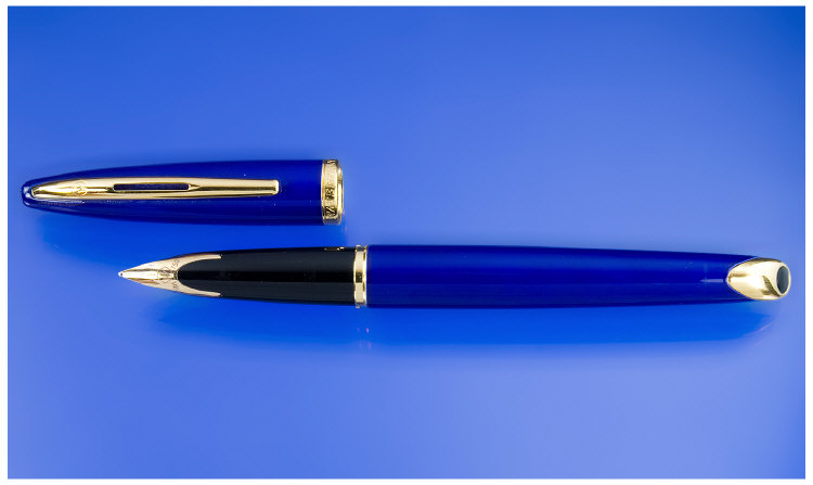 Appraisal: A Waterman Carene Fountain Pen in blue with gold filled