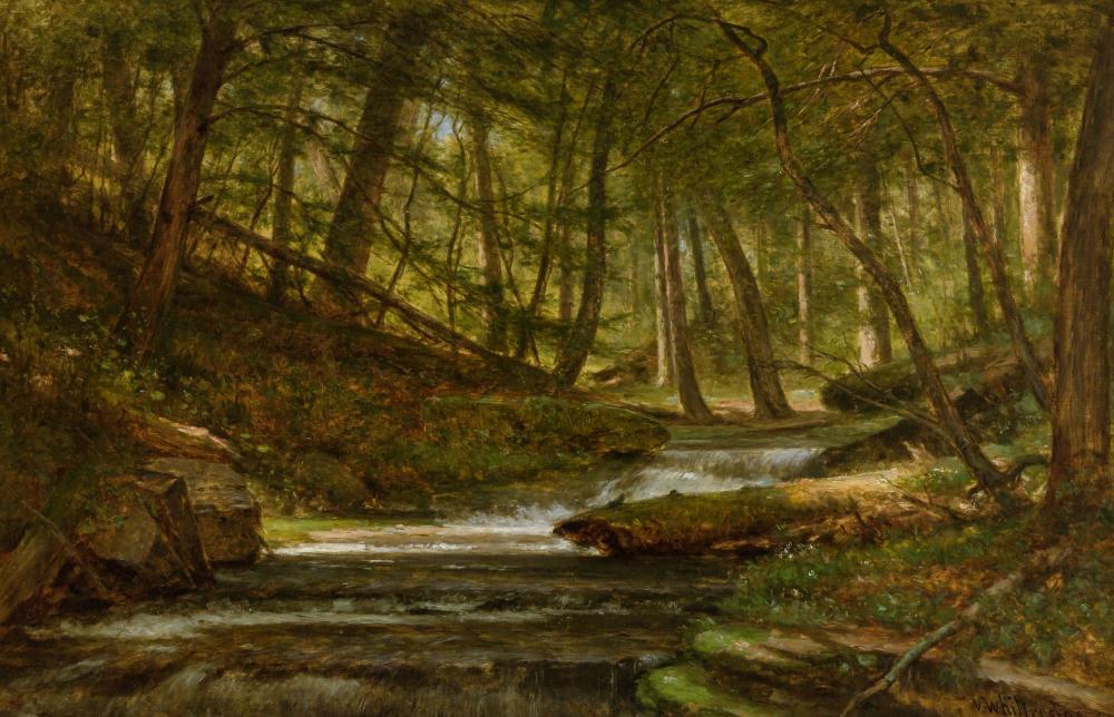 Appraisal: WORTHINGTON WHITTREDGE American - A Primitive Forest Brook oil on