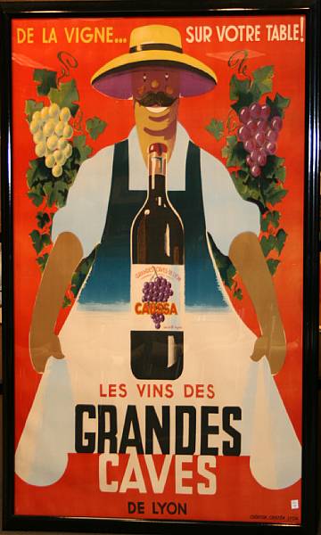 Appraisal: Anonymous Les Vins Des Grandes Caves n d Color lithograph