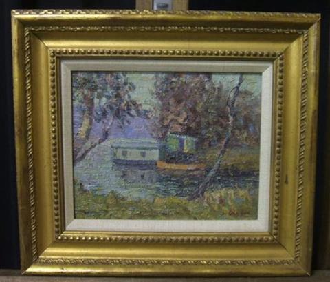 Appraisal: AUGUST H ROLLE AMERICAN - HOUSE BOATS ON THE POTOMAC