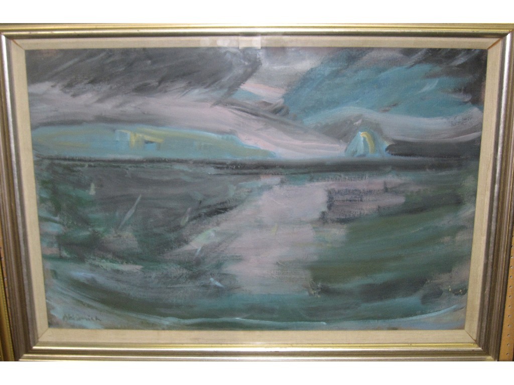 Appraisal: SHEILA NAISMITH Oil on canvas 'Cloud over the Sound' signed