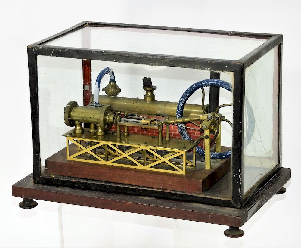 Appraisal: Antique Horizontal Steam Engine Display United States Early th Century