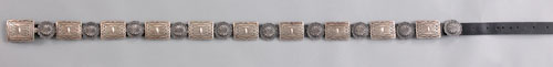 Appraisal: Silver concha belt with ten round conchas alternating with nine