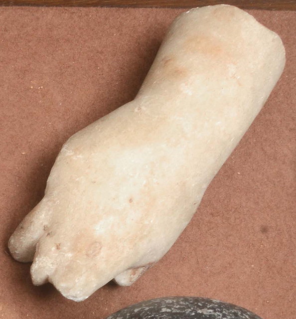 Appraisal: A ROMAN CARVED MARBLE PART HAND AND WRIST FRAGMENT from