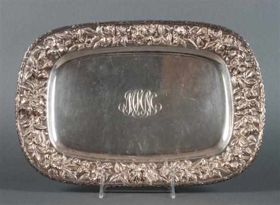 Appraisal: American repousse sterling silver tray S Kirk Son Co Baltimore