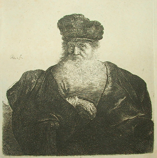 Appraisal: AFTER REMBRANDT VAN RIJN - Old man with beard velvet