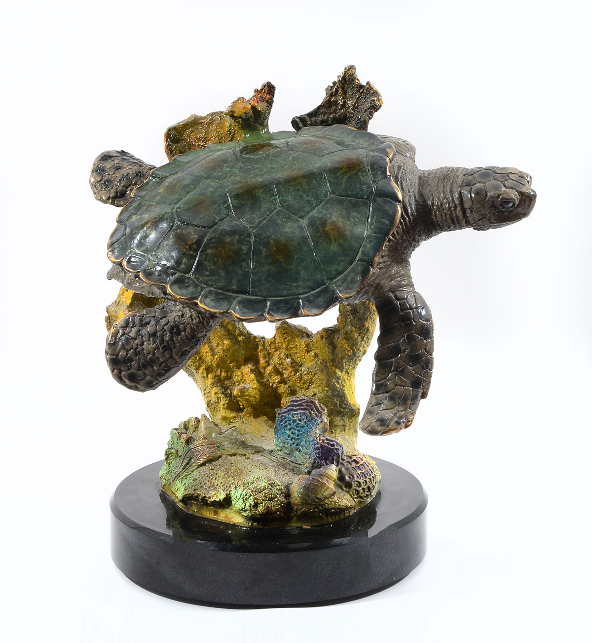 Appraisal: TOWNSEND John th Century Sea Turtle Playing Among the Coral