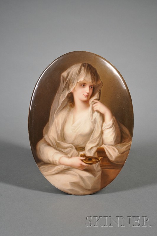 Appraisal: KPM Porcelain Plaque Depicting the Duchess of Devonshire as the