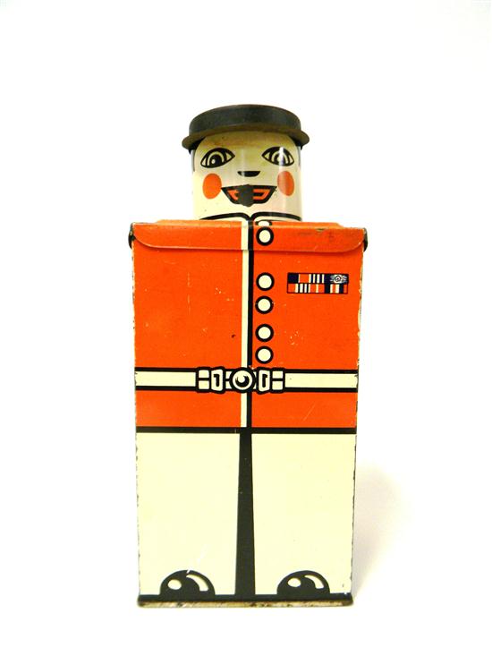 Appraisal: th C English Huntley Palmers biscuit tin soldier or guardsman