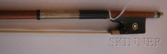 Appraisal: Nickel-mounted Violin Bow the round stick unstamped weight grams Estimate