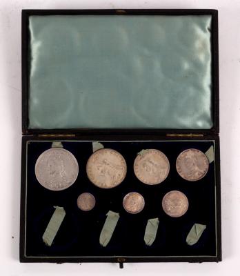 Appraisal: An proof set of Victoria silver coins cased gold coin